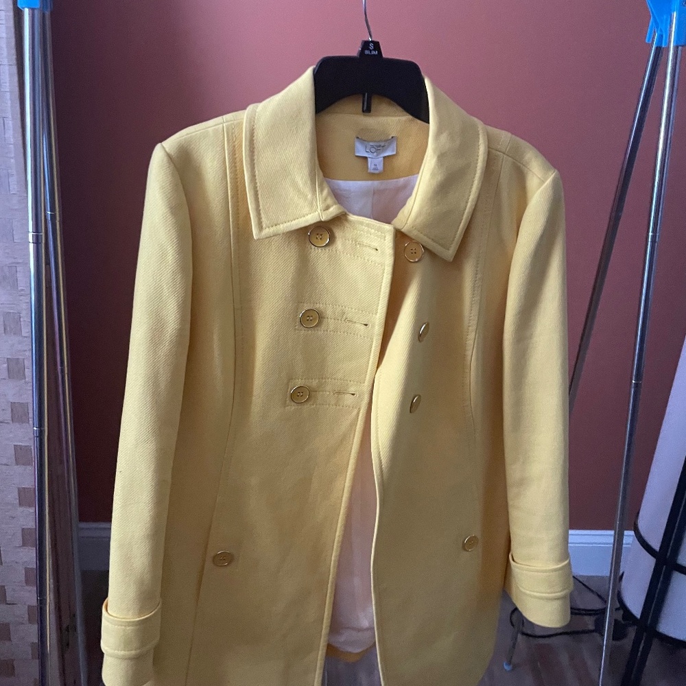 Sunshine Yellow Trench Coat - LOFT Size: 14